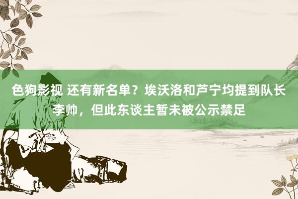 色狗影视 还有新名单？埃沃洛和芦宁均提到队长李帅，但此东谈主暂未被公示禁足