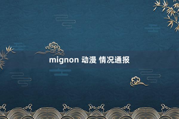 mignon 动漫 情况通报