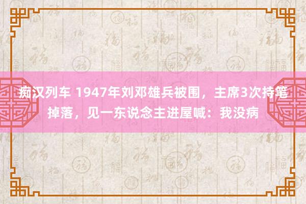   痴汉列车 1947年刘邓雄兵被围，主席3次持笔掉落，见一东说念主进屋喊：我没病