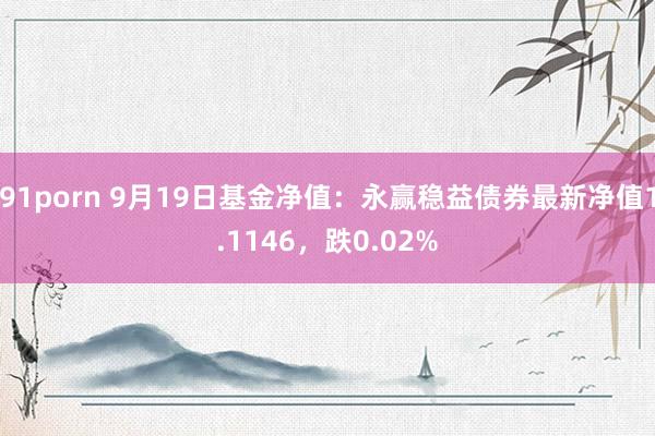   91porn 9月19日基金净值：永赢稳益债券最新净值1.1146，跌0.02%