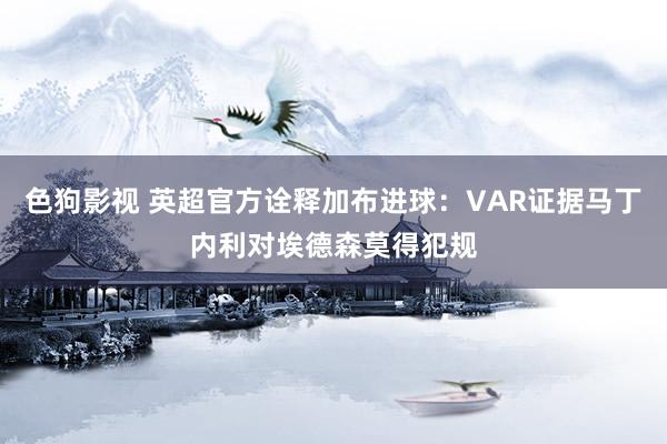   色狗影视 英超官方诠释加布进球：VAR证据马丁内利对埃德森莫得犯规