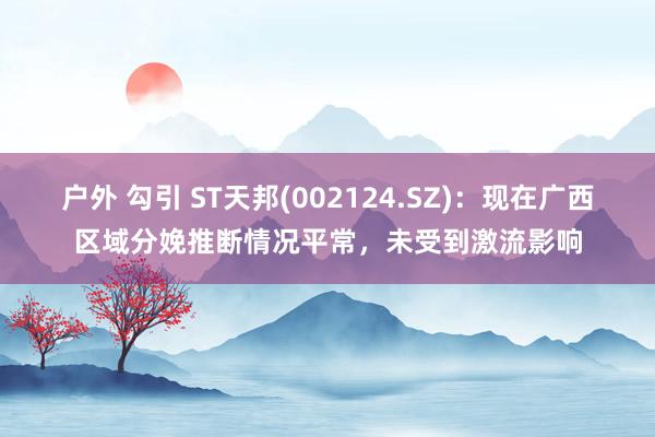   户外 勾引 ST天邦(002124.SZ)：现在广西区域分娩推断情况平常，未受到激流影响