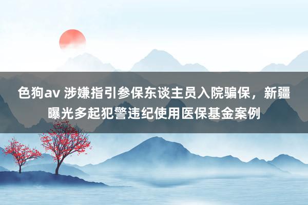   色狗av 涉嫌指引参保东谈主员入院骗保，新疆曝光多起犯警违纪使用医保基金案例