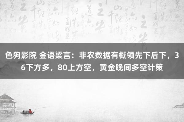   色狗影院 金语梁言：非农数据有概领先下后下，36下方多，80上方空，黄金晚间多空计策