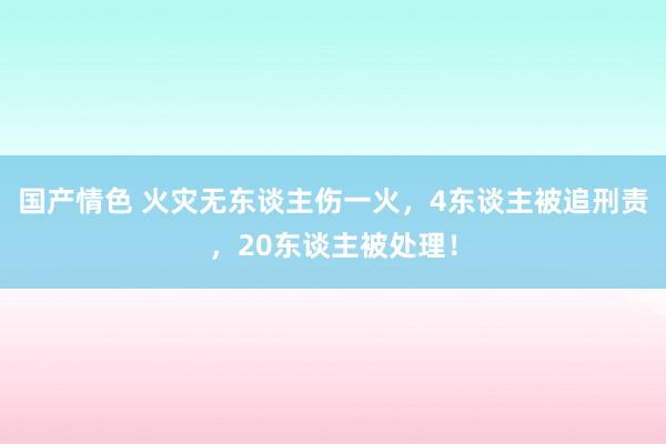 国产情色 火灾无东谈主伤一火，4东谈主被追刑责，20东谈主被处理！