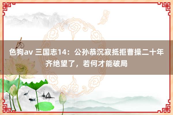   色狗av 三国志14：公孙恭沉寂抵拒曹操二十年齐绝望了，若何才能破局