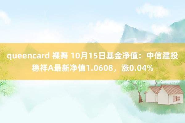   queencard 裸舞 10月15日基金净值：中信建投稳祥A最新净值1.0608，涨0.04%