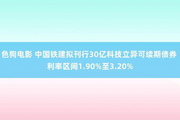 色狗电影 中国铁建拟刊行30亿科技立异可续期债券 利率区间1.90%至3.20%