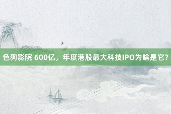 色狗影院 600亿，年度港股最大科技IPO为啥是它？