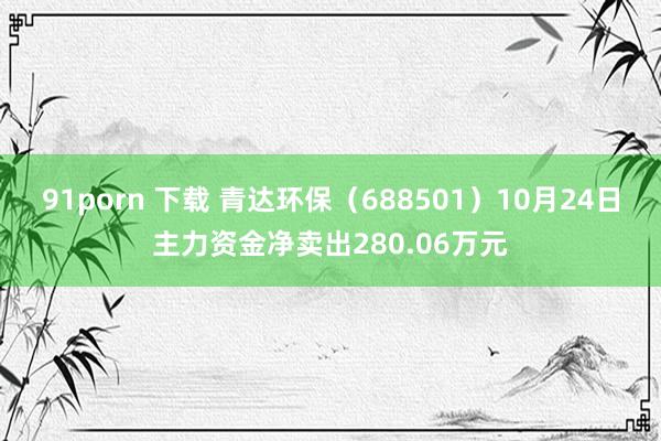 91porn 下载 青达环保（688501）10月24日主力资金净卖出280.06万元