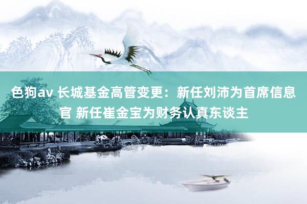 色狗av 长城基金高管变更：新任刘沛为首席信息官 新任崔金宝为财务认真东谈主