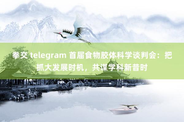   拳交 telegram 首届食物胶体科学谈判会：把抓大发展时机，共谋学科新昔时