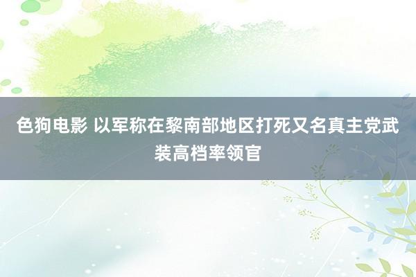 色狗电影 以军称在黎南部地区打死又名真主党武装高档率领官