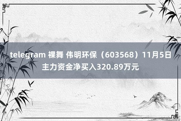 telegram 裸舞 伟明环保（603568）11月5日主力资金净买入320.89万元