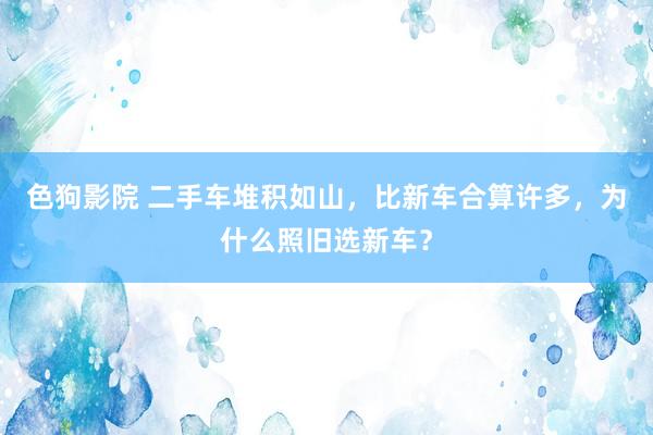 色狗影院 二手车堆积如山，比新车合算许多，为什么照旧选新车？