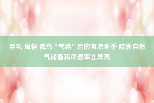 巨乳 風俗 俄乌“气绝”后的阴凉冬季 欧洲自然气储备耗尽速率