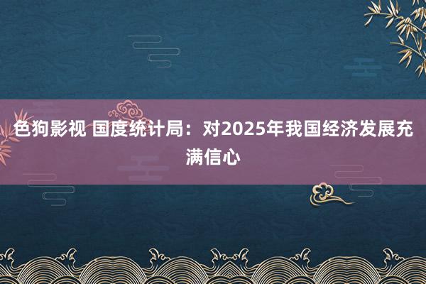 色狗影视 国度统计局：对2025年我国经济发展充满信心