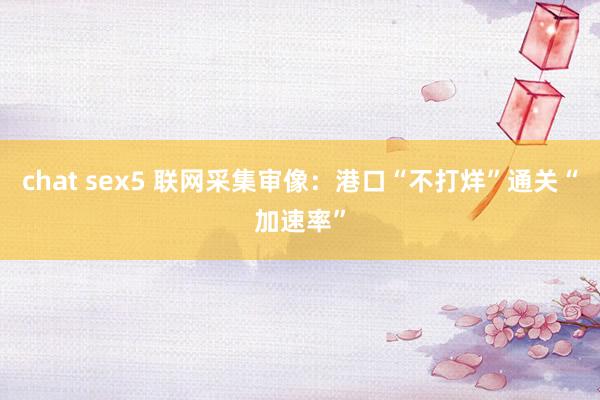 chat sex5 联网采集审像：港口“不打烊”通关“加速率